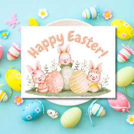 卵を選ぶイースターの挨拶 シーズンポストカード