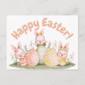 卵を選ぶイースターの挨拶 シーズンポストカード (正面)