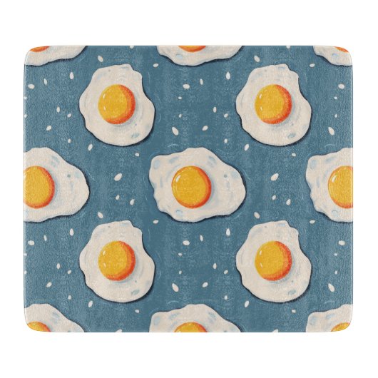 卵を青で揚げる カッティングボード (正面)