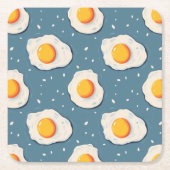 卵を青で揚げる スクエアペーパーコースター (正面)