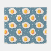 卵を青で揚げる フリースブランケット (正面(横))
