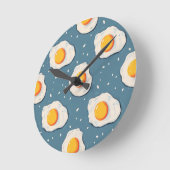 卵を青で揚げる ラウンド壁時計 (傾斜)