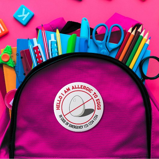 卵アレルギーバッジ 缶バッジ