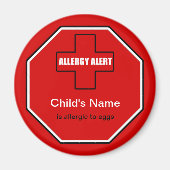 卵アレルギー医療アレルギー性警告標準磁石 マグネット (正面)