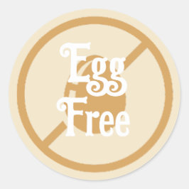 卵アレルギー卵フリー警告のラベル食品料理 ラウンドシール