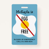卵アレルギー警告認識度 バッジ (正面)