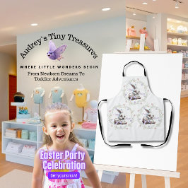 卵エプロンのバスケットを持つイースターバニー エプロン