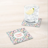 卵エレガントとカスタム姓 スクエアペーパーコースター (インサイチュ)