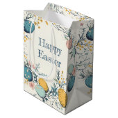 卵エレガントフローラハッピーイースター ミディアムペーパーバッグ (裏面アングル)