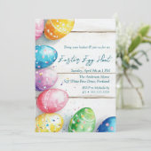 卵オン木製フロアイースターエッグ狩り 招待状 (スタンド正面)