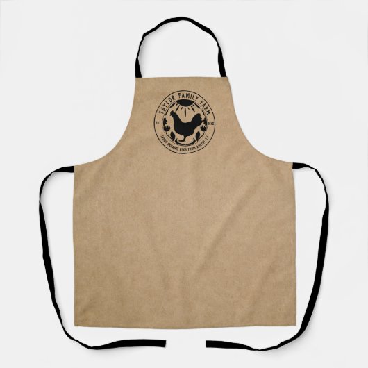 卵オーガニック農家農家チキン素朴ビジネス エプロン (正面)