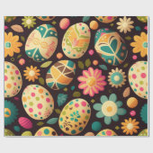 卵カラフルと花イースターラッピング紙 ラッピングペーパー (フラット)