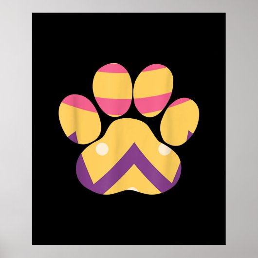 卵カラフルイースターポーおもしろい犬猫好きプレゼント ポスター (正面)