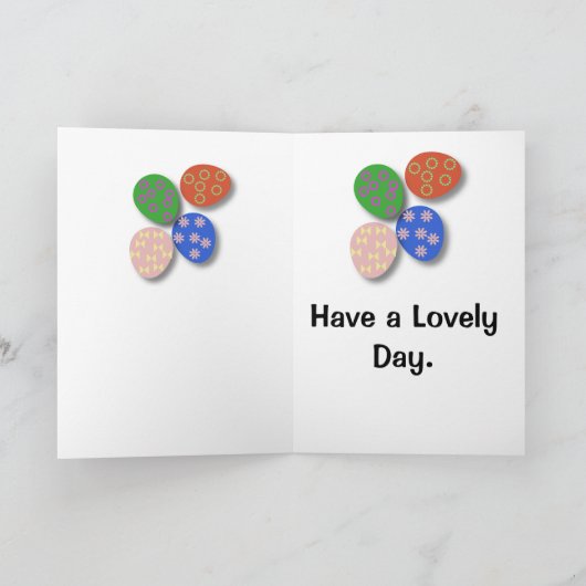 卵カラフルパターン(の模様が)ある カード (内部)