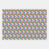 卵カラフルパターン(の模様が)ある ラッピングペーパーシート (正面3)