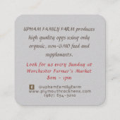 卵カートンのフレッシュエッグ灰色の名刺 スクエア名刺 (裏面)