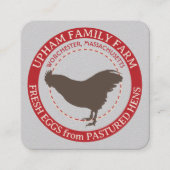 卵カートンのフレッシュエッグ灰色の名刺 スクエア名刺 (正面)