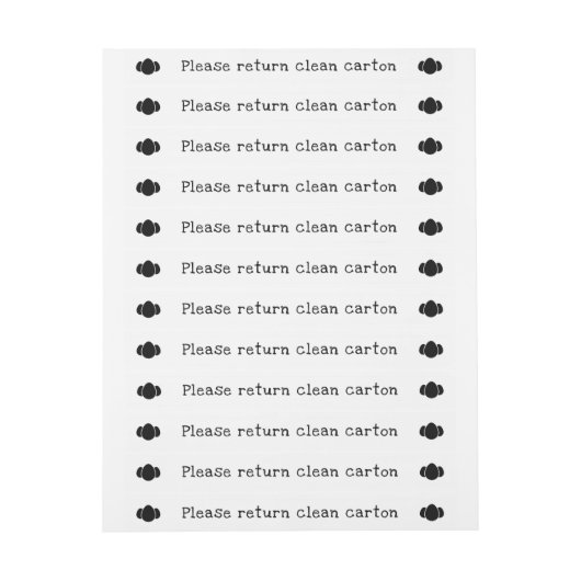 卵カートンシール耐性周回ラベル ラップアラウンドラベル (シート)