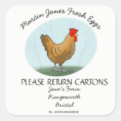 卵カートンラベルカスタマイズヘーズ卵箱フリー範囲 スクエアシール (正面)