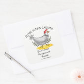 卵カートンラベルカスタマイズ卵箱フリー範囲 スクエアシール (封筒)