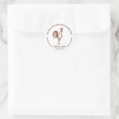 卵カートンラベルファーム名スローガンレッドロースタークロウ ラウンドシール (バッグ)