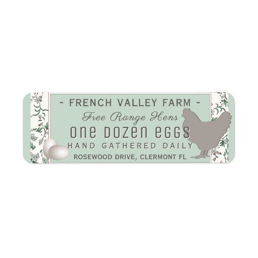 卵カートンラベル差出人住所サイズ鶏と卵 ラベル (正面)
