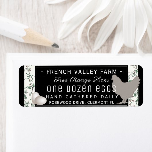 卵カートンラベル差出人住所サイズ鶏と卵 ラベル (インサイチュ)