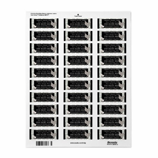 卵カートンラベル差出人住所サイズ鶏と卵 ラベル (フルシート)