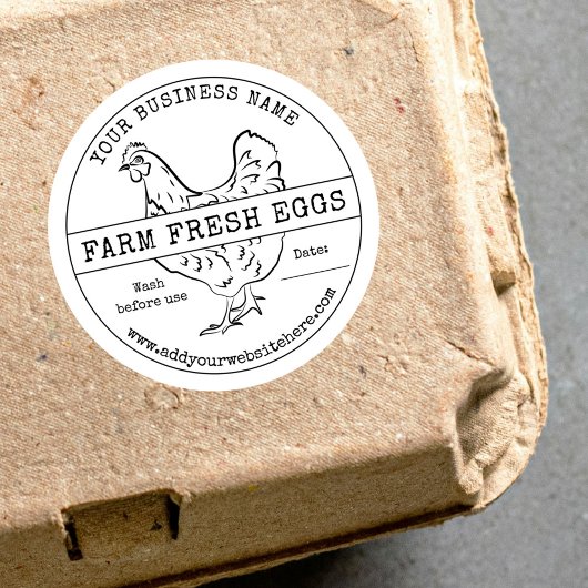 卵カートンラベル素朴ヴィンテージファーム生卵 ラウンドシール