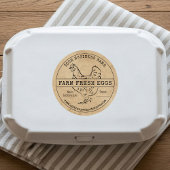 卵カートンラベル素朴ヴィンテージファーム生卵 ラウンドシール