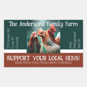 卵カートン包装おもしろい引用文カスタムチキン 長方形シール (正面)