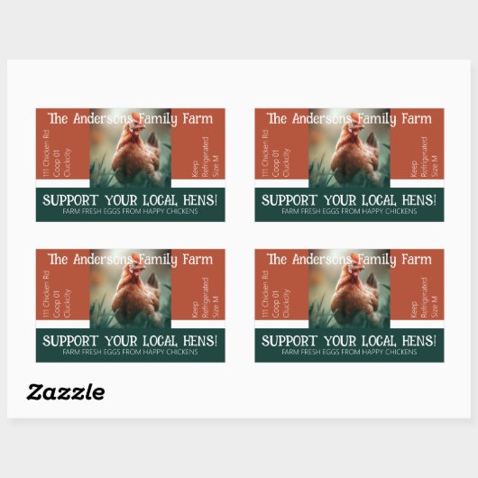 卵カートン包装おもしろい引用文カスタムチキン 長方形シール (シート)