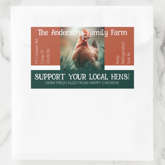 卵カートン包装おもしろい引用文カスタムチキン 長方形シール (バッグ)