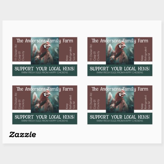 卵カートン包装おもしろい引用文カスタムチキン 長方形シール (シート)