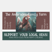 卵カートン包装おもしろい引用文カスタムチキン 長方形シール (正面)