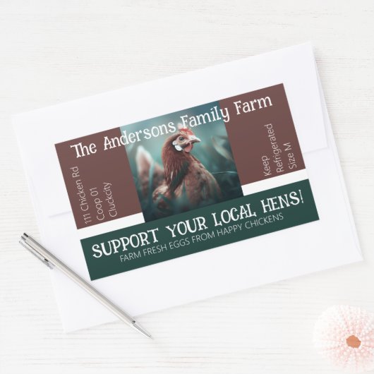 卵カートン包装おもしろい引用文カスタムチキン 長方形シール (封筒)