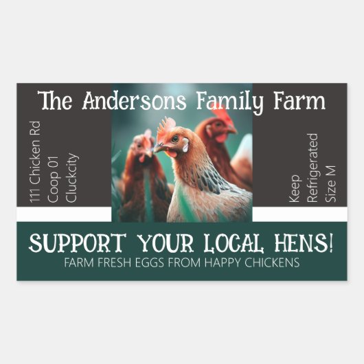 卵カートン包装おもしろい引用文カスタムチキン 長方形シール (正面)