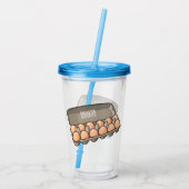 卵カートン漫画イラストレーション アクリルタンブラー (裏面)