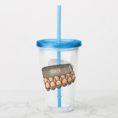 卵カートン漫画イラストレーション アクリルタンブラー (正面)