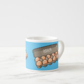 卵カートン漫画イラストレーション エスプレッソカップ (正面右)