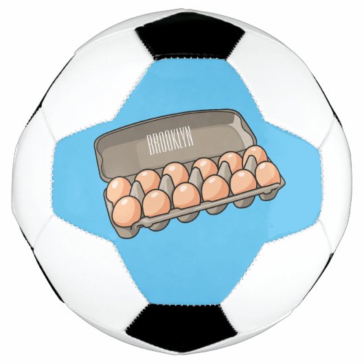 卵カートン漫画イラストレーション サッカーボール (正面)