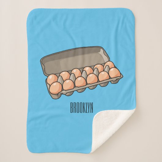 卵カートン漫画イラストレーション シェルパブランケット (正面)