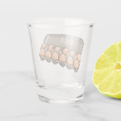 卵カートン漫画イラストレーション ショットグラス (裏面)