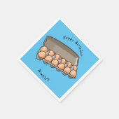 卵カートン漫画イラストレーション スタンダードカクテルナプキン (角)