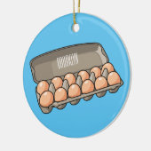 卵カートン漫画イラストレーション セラミックオーナメント (左)