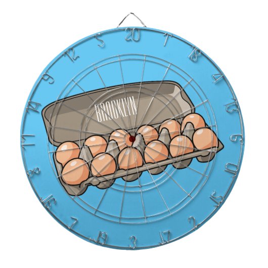 卵カートン漫画イラストレーション ダーツボード (正面)