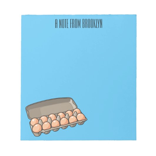 卵カートン漫画イラストレーション ノートパッド (正面)