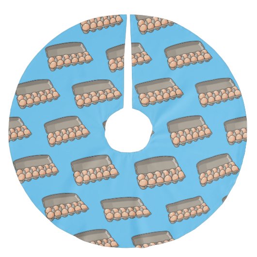 卵カートン漫画イラストレーション ブラッシュドポリエステルツリースカート (正面)