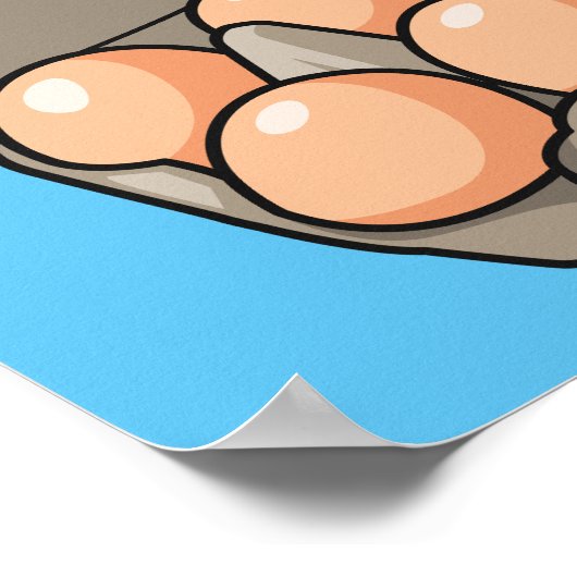 卵カートン漫画イラストレーション ポスター (角)