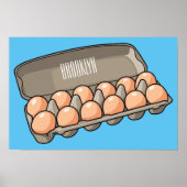 卵カートン漫画イラストレーション ポスター (正面)
